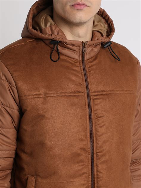 Men's Hooded Regular Fit Suede Solid Tan Jackets – DENNIS LINGO