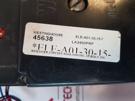 Westinghouse La3400Prf Circuit Breaker 600 Vac 175A 3-pole – Aeliya ...