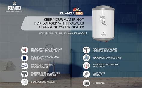 Polycab Elanza HL Neo 15Ltr Electric Storage Water Heater (Geyser) with ...