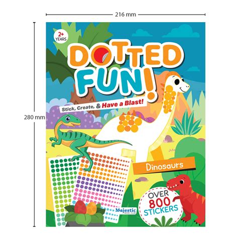 Dinosaurs Dotted Fun Sticker Book for Kids Age 2+ I 800+ Dotted Sticke