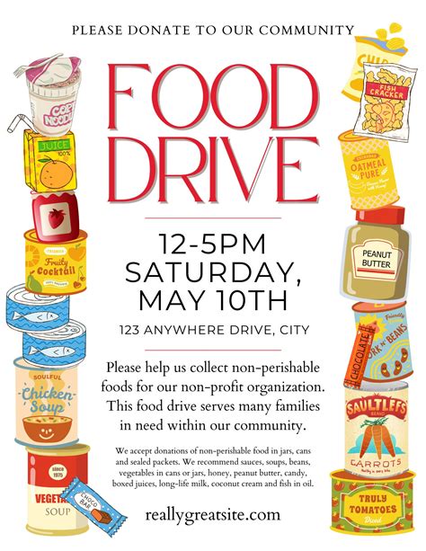 Community FOOD DRIVE FLYER Digital Download Template, Edit in Canva - Etsy