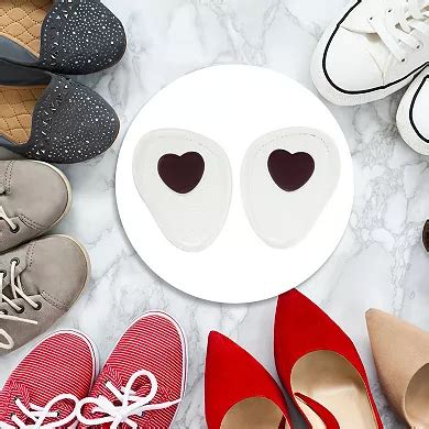 2 Pairs Soft Heart Pattern Forefoot Insole Pads for Comfortable Foot ...