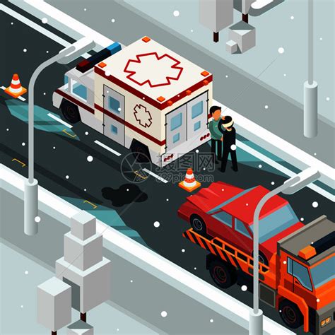冬季警报汽车失事道路救护车说明图插画图片下载-正版图片302347208-摄图网