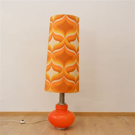 Retro floor lamp with orange glass lamp base | #263751