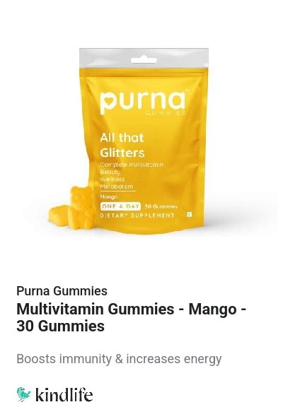 Purna Gummies: Multivitamin Gummies - Mango - 30 Gummies