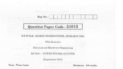 EEE 3501 Final Exam - Power System Analysis - 2024 - Studocu