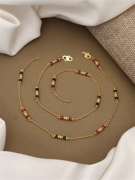 Trendz Jewellery Stylish Daily Wear Anklets With Micro Gold Finish ( 10 ...