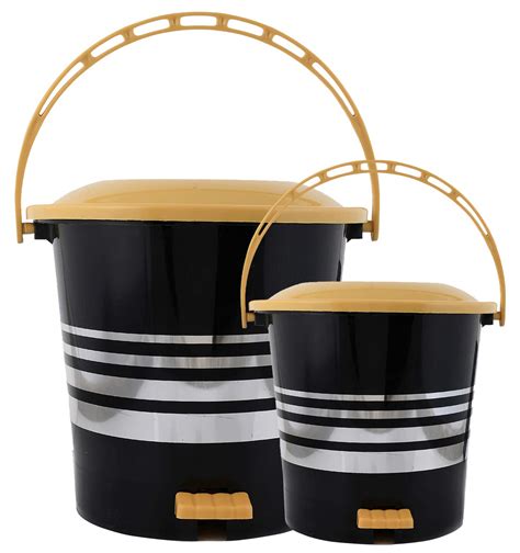 Kuber Industries 2 Pieces Plastic Dustbin Garbage Bin with Handle, 5 ...