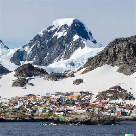 DALL-E prompt: a island city in Antarctica with beautiful - PromptHero