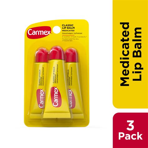 Carmex Classic Lip Care Treatment, Medicated Lip Balm Tubes Multipack ...