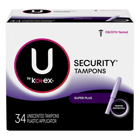 U by Kotex Super Plus Absorbency Security Tampons 34 ct | Shipt