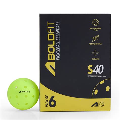 Premium Outdoor Pickleballs - Green, Set of 6 – Boldfit