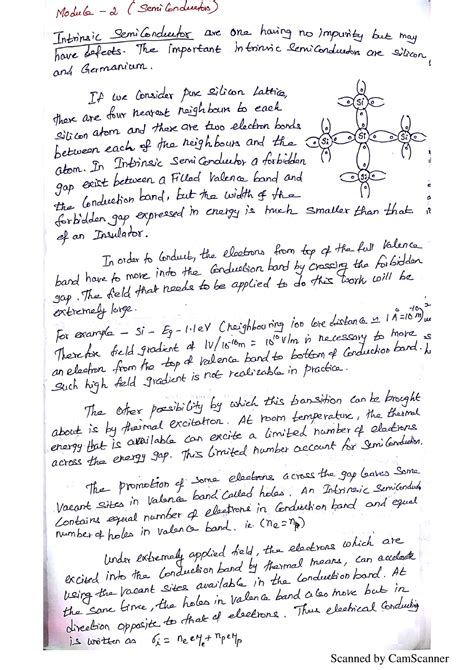Unit 2 handwritten notes - Semiconductor physics and computational ...