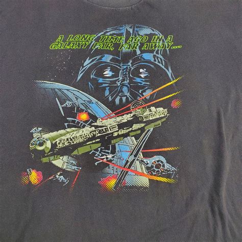 Large Star Wars Tee Shirt Millennium Falcon Death Sta… - Gem