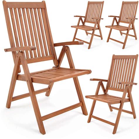 Buy DEUBA® 4x Vanamo High Back Garden Chairs | Wooden FSC®-Certified ...