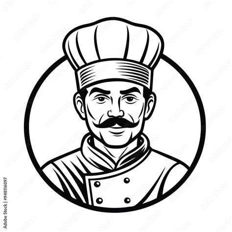 Chef Hat Logo - Restaurant Logo - Chef Clipart illustration in black and white Stock Vector ...