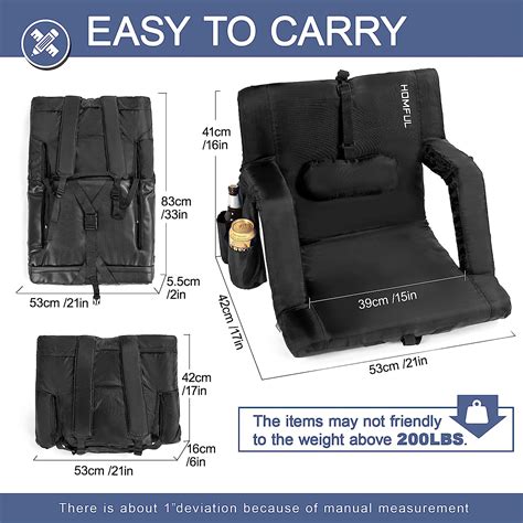 Buy HOMFUL Folding Stadium Seats for Bleachers with Lumbar and Back ...