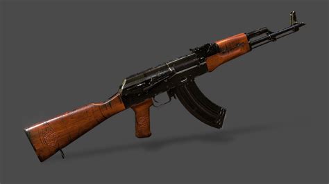 AK 47 With separate Magazin and bullet - Download Free 3D model by ...