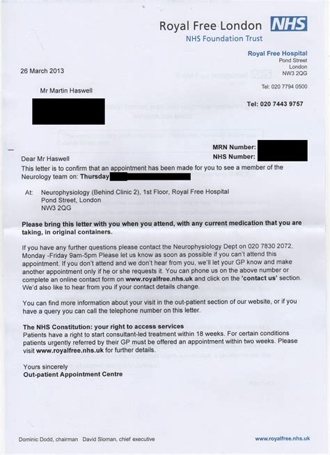 Fake Nhs Hospital Appointment Letter Template - Design Talk