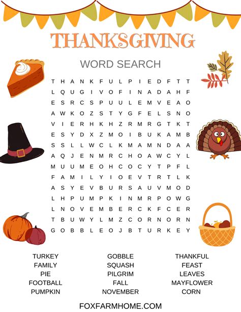Easy Word Search Printable Thanksgiving Printables