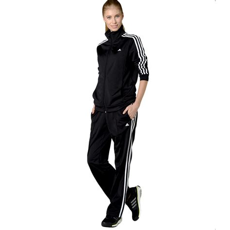 adidas Performance Essentials Womens 3 Stripe Full Tracksuit Black