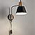 Buy Modern Swing Arm Wall Sconce Plug in or Hardwired, Black Industrial ...