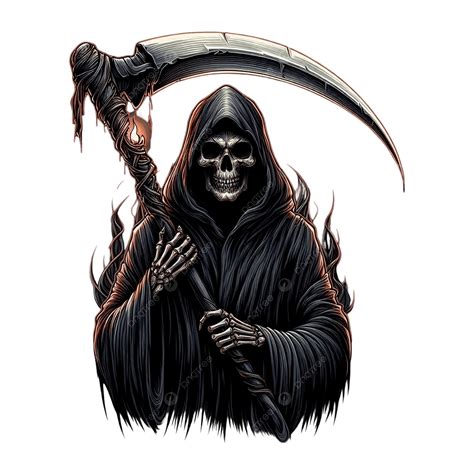 Grim Reaper With Big Sickle Scythe Transparent Free Download, Grim ...
