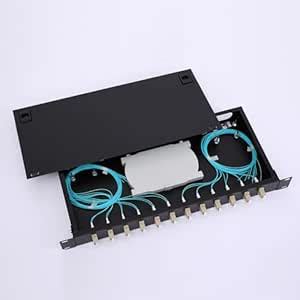 LC-OM3 12 Duplex 24 Port Fiber Enclosure Box - 1 RU Rack Mount ...