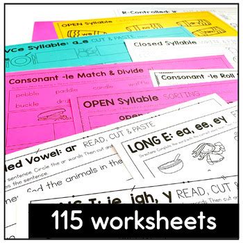 6 Syllable Types Worksheets 的图像结果