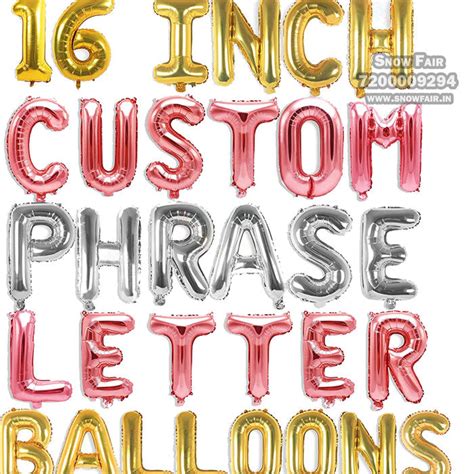 Snow Fair - Custom Phrase 16" Inch Alphabet Letters & Numbers Foil Bal