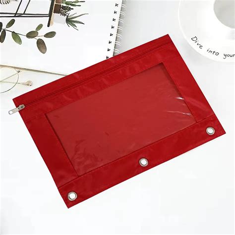 Binder Pencil Pouches, Pencil Pouch for 3 Ring Binder, Three-hole ...