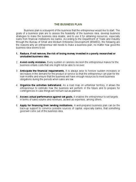 Business Plan Sample PDF 的图像结果