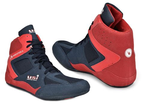 USI UNIVERSAL THE UNBEATABLE Wrestling Shoes, 701WRB Comferto Red/Navy ...