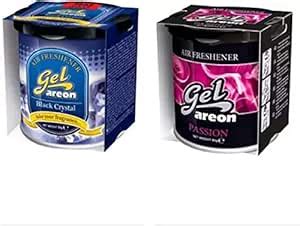 AREON Black Crystal & Passion Car Freshener Gel (2 X 80 G), MultiColor ...