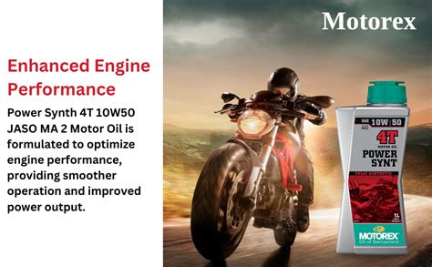 Motorex Power Synth 4T 10W50 Jaso Ma 2 Motor Oil - 1 Liter - Motorcycle ...