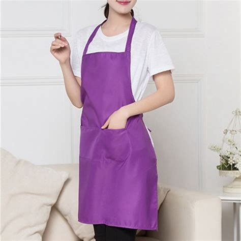 Waterproof Apron for Women With Pockets Solid Colo... - Vicedeal