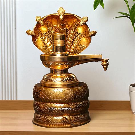 Shiva Linga with sheshnag and Nandi Bronze/Panchaloha idol - 26 Inches ...