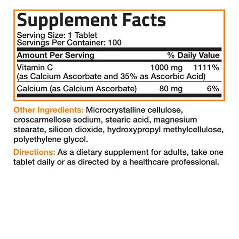 Buffered Vitamin C Calcium Ascorbate | Vitamins & Supplements | Bronson ...