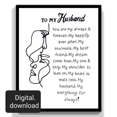Husband Birthday Card Gift Printable. Anniversary Husband Digital ...