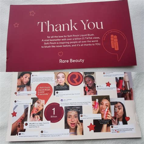 Rare Beauty By Selena Gomez "Thank You" Liquid Blush PR Mailer Card ...