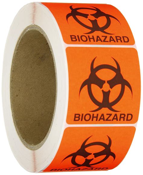 Roll Products 142-0011 Round Cornered Permanent Adhesive Biohazard ...