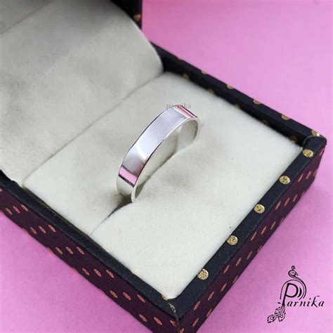 Parnika High Polish Regular Wear Unisex Band Silver Ring | Chandi Ka ...