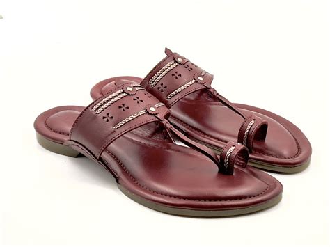 LFL Maroon Leather Kolhapuri Chappal/ Slippers/LFL-KL-018 – LFL Stores