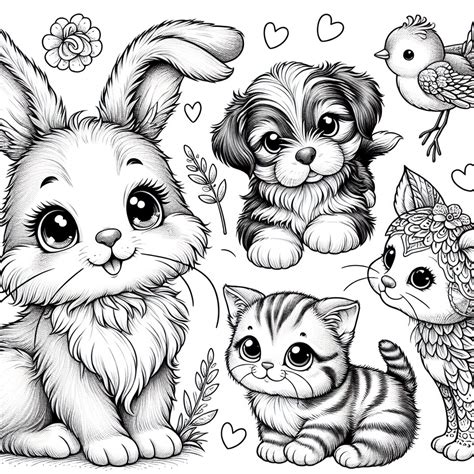 Adorable Animal Coloring Pages Cute Animal Coloring Pages To Print