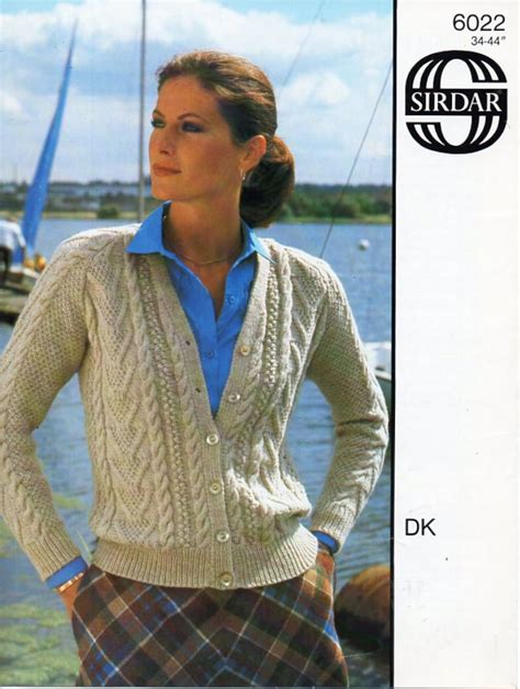 Buy Vintage Womens Aran Cardigan Knitting Pattern Pdf Ladies Cable ...