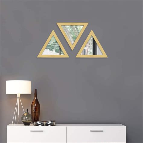 Art Street Decorative Wall Mirror Set of 3 Triangular Shape for Home D ...