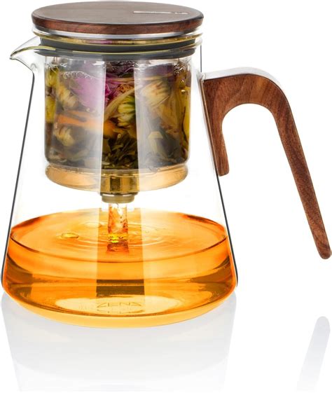 ZENS Magnetic Glass Teapot with Infuser, Magic Loose Leaf Teapot with ...