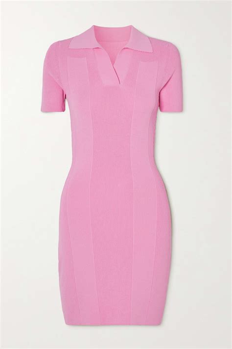 Pink Ribbed-knit mini dress | JACQUEMUS | Mini dress, Knit mini dress ...