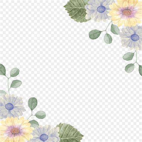 Purple Flower Borders White Transparent, Yellow And Purple Flower ...