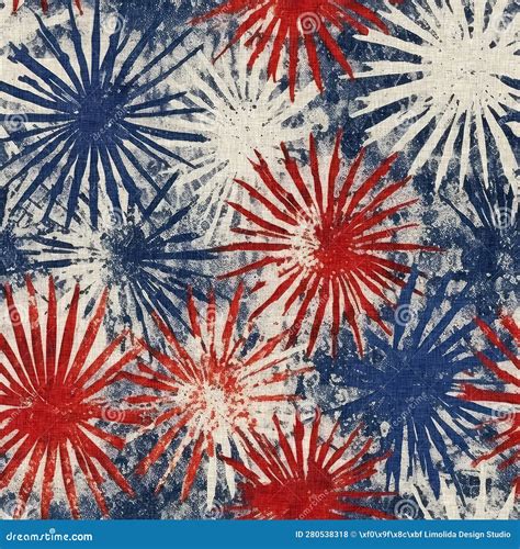 Seamless 4th of July Independence Day Pattern in Traditional Red, White ...
